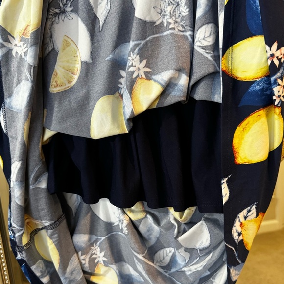 Soma Navy Blue Floral & Lemon Print Maxi Dress - Medium - New Without Tags - Picture 7 of 7